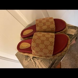 COPY - Gucci Platform Canvas Sandals